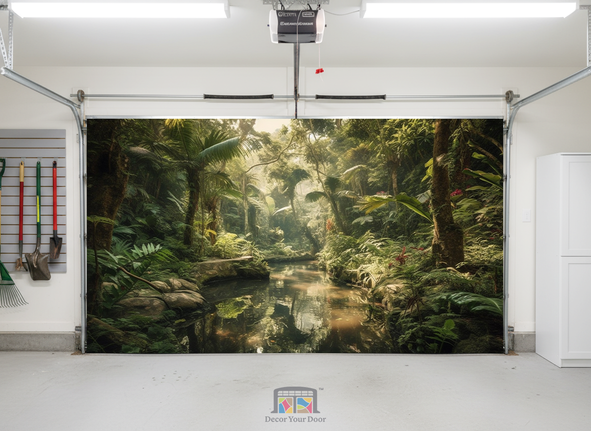 Serenity Jungle Stream – Interior Garage Door Cover