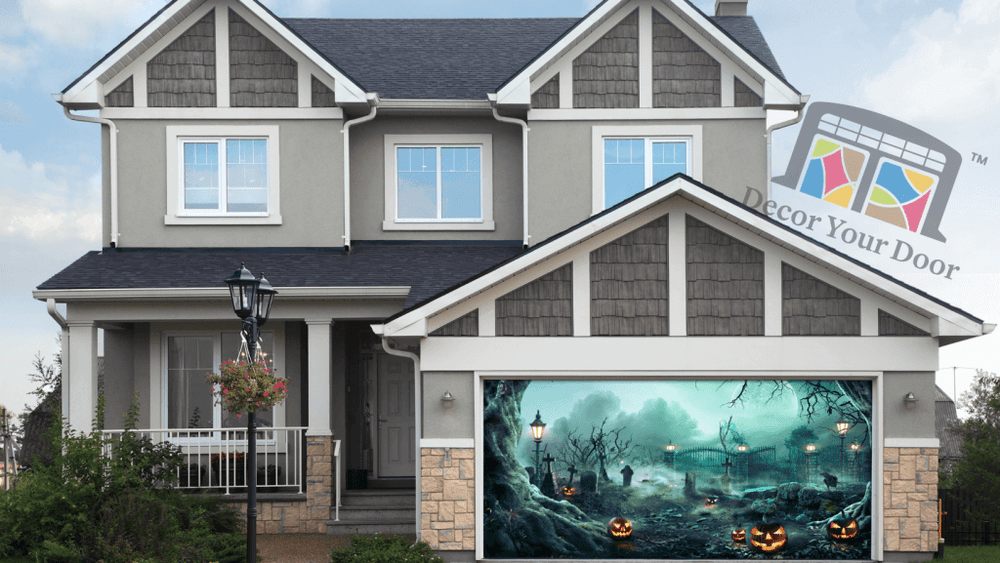 garage door wraps halloween