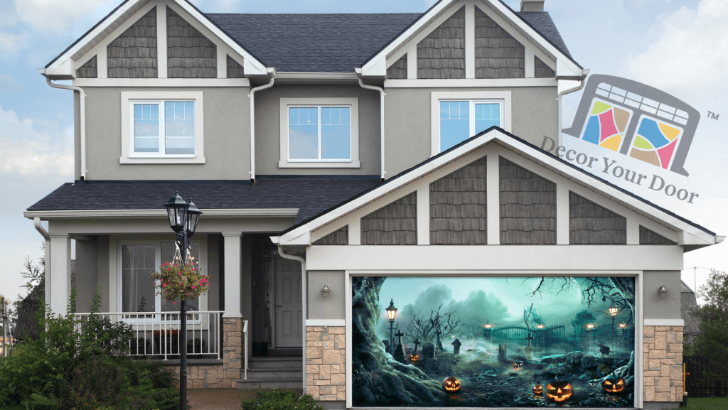 garage door wraps halloween
