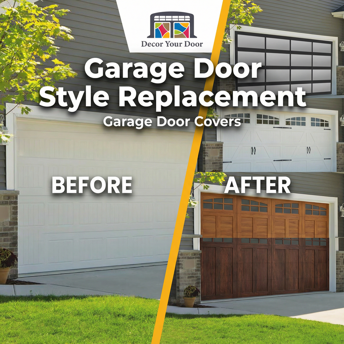 Garage Door Style Replacement Cover Banner Backdrop | Decor Your Door™