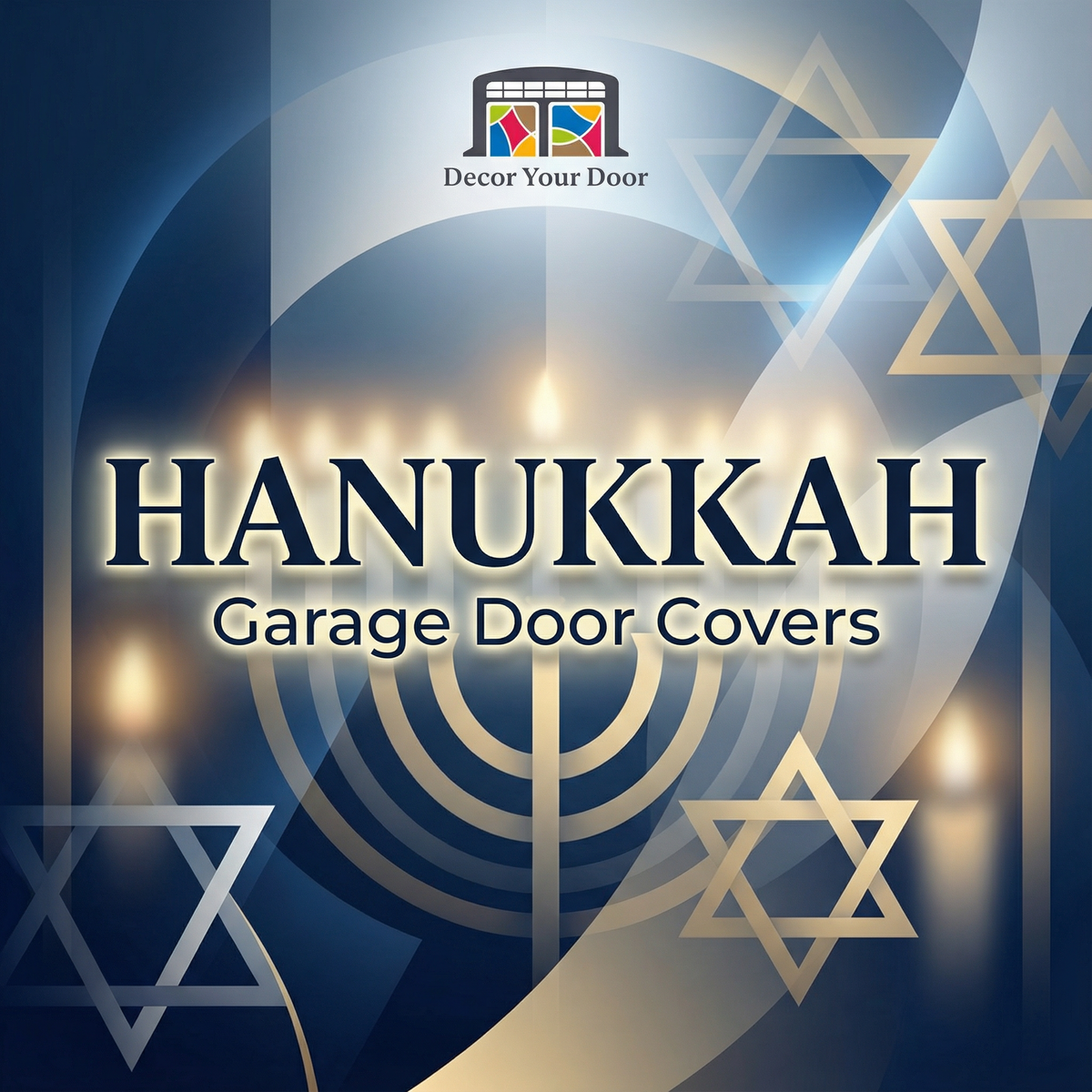 Hanukkah Garage Door Cover Banner Backdrop | Decor Your Door™