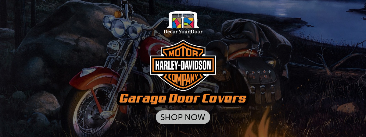 Harley Davidson Garage Door Cover Banner Backdrop Decor Your Door™