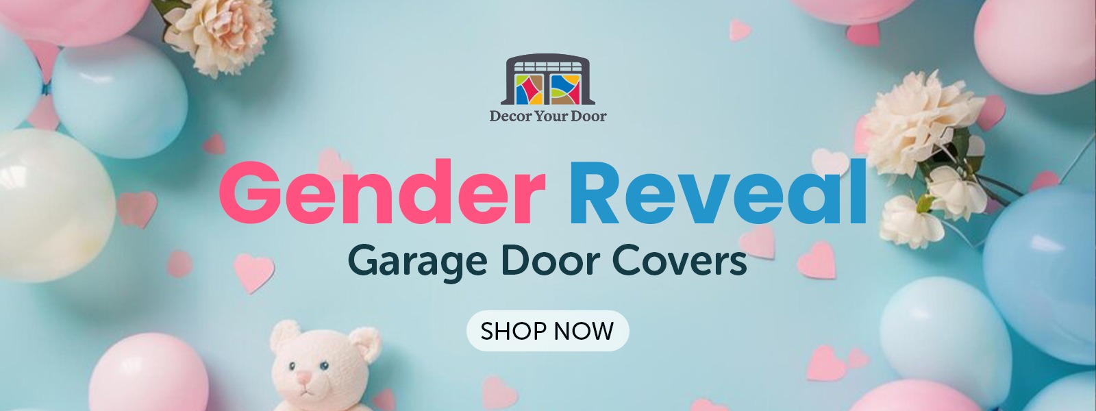 Gender Reveal Garage Door Cover Banner Backdrop | Decor Your Door™