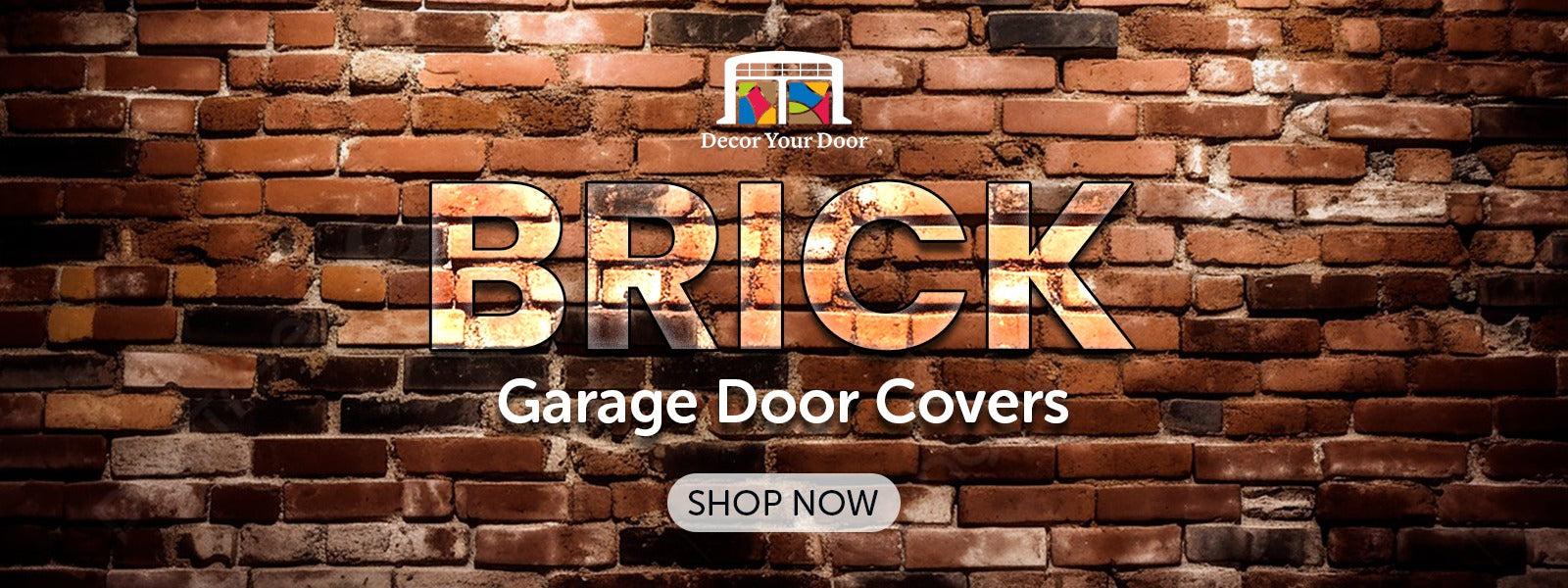 Brick Garage Door Cover Banner Backdrop | Decor Your Door™