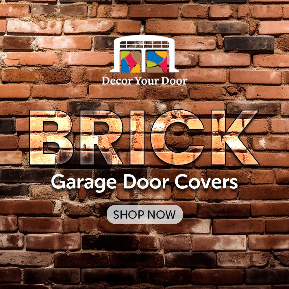 Brick Garage Door Cover Banner Backdrop | Decor Your Door™