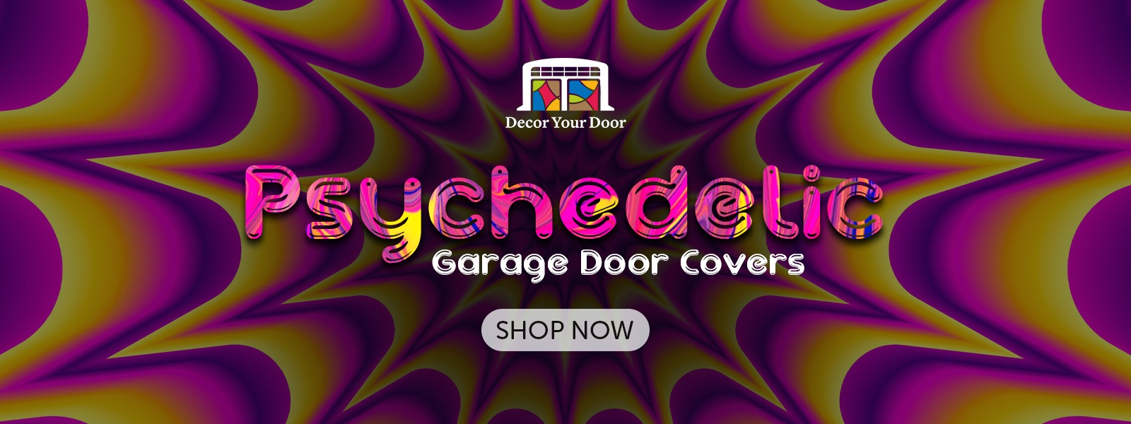 Psychedelic Garage Door Cover Banner Backdrop | Decor Your Door™