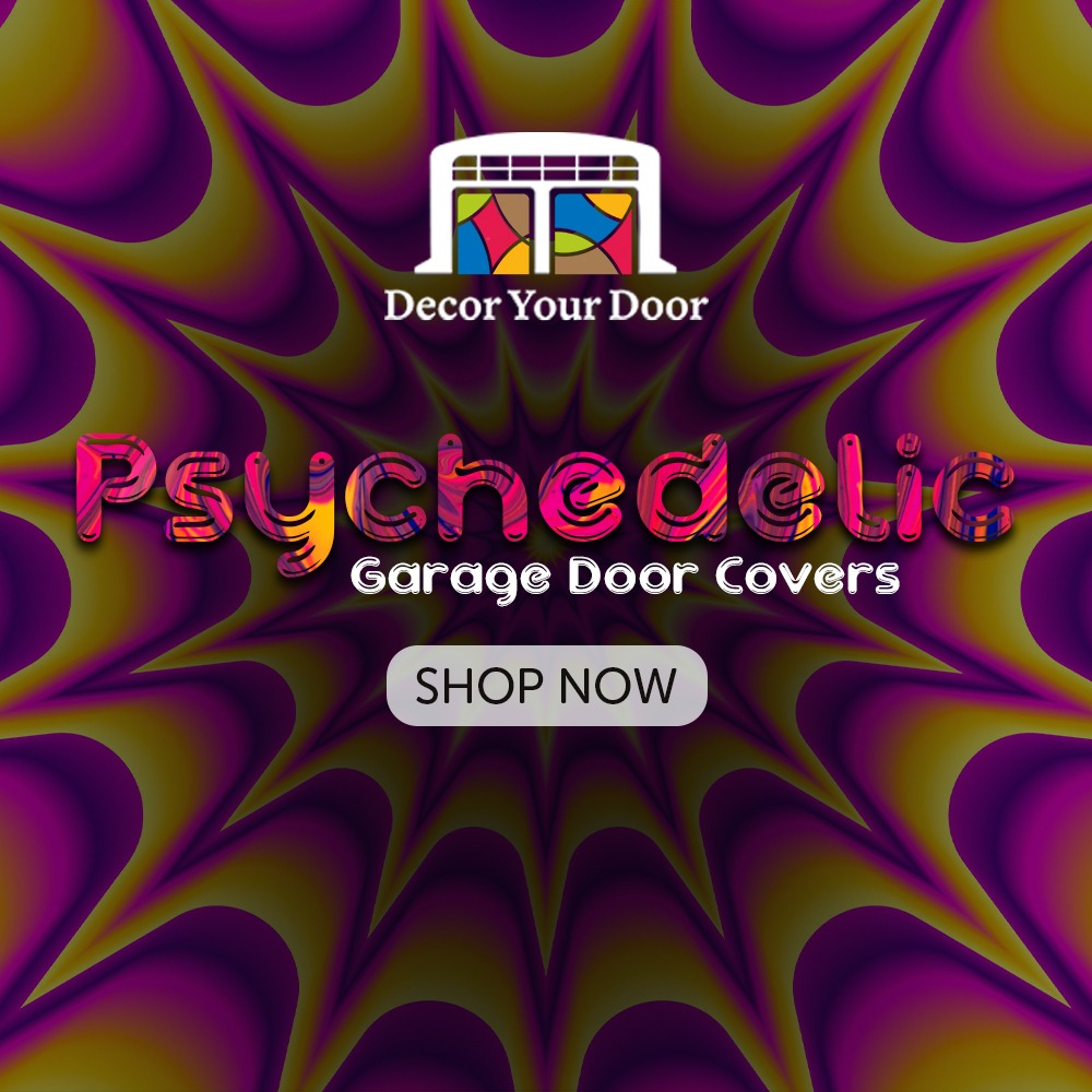 Psychedelic Garage Door Cover Banner Backdrop | Decor Your Door™