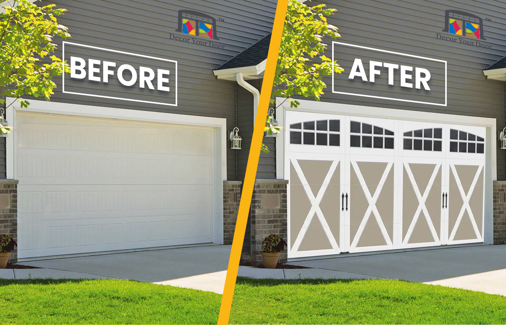 Garage Door Style Replacement Cover Banner Backdrop | Decor Your Door™