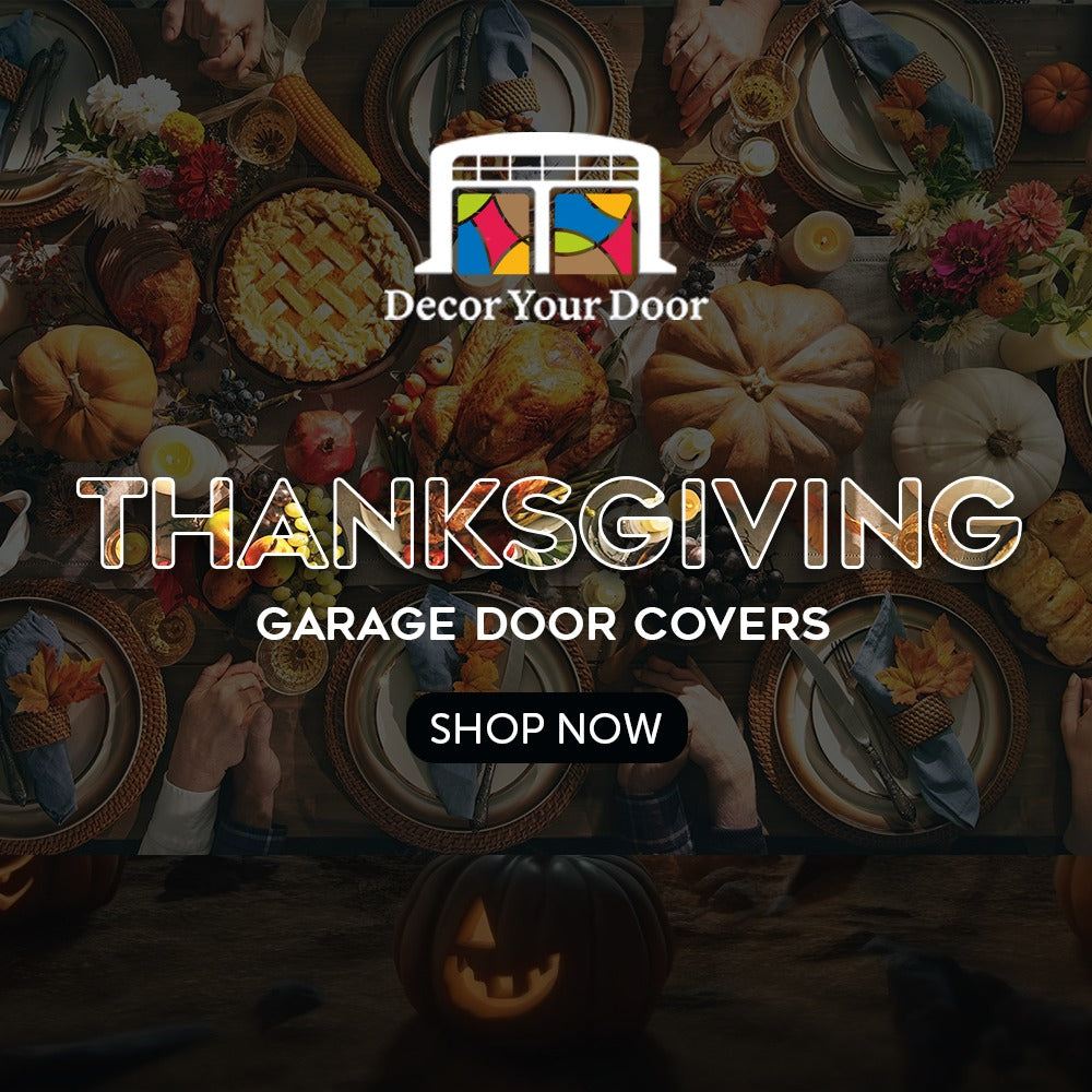 Thanksgiving Garage Door Cover Banner Backdrop | Decor Your Door™