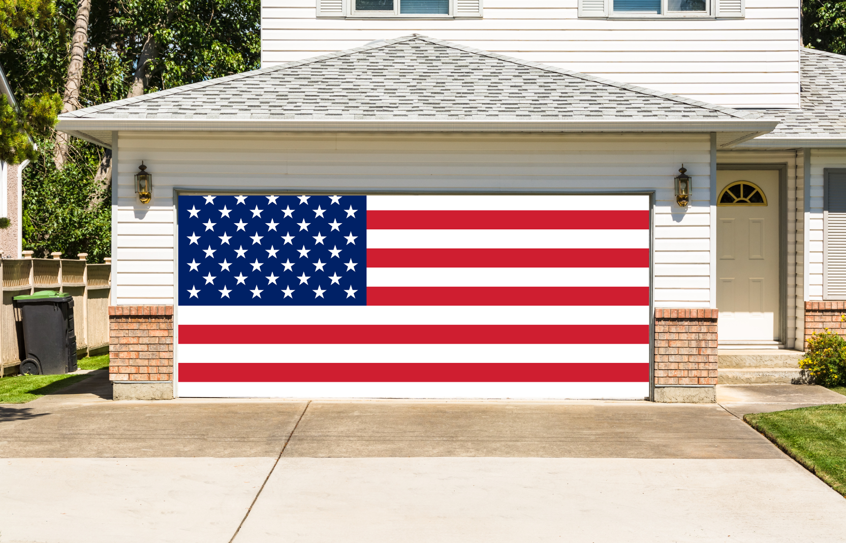 Flags Garage Door Cover Banner Backdrop | Decor Your Door™