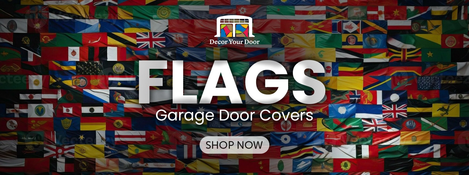 Flags Garage Door Cover Banner Backdrop | Decor Your Door™