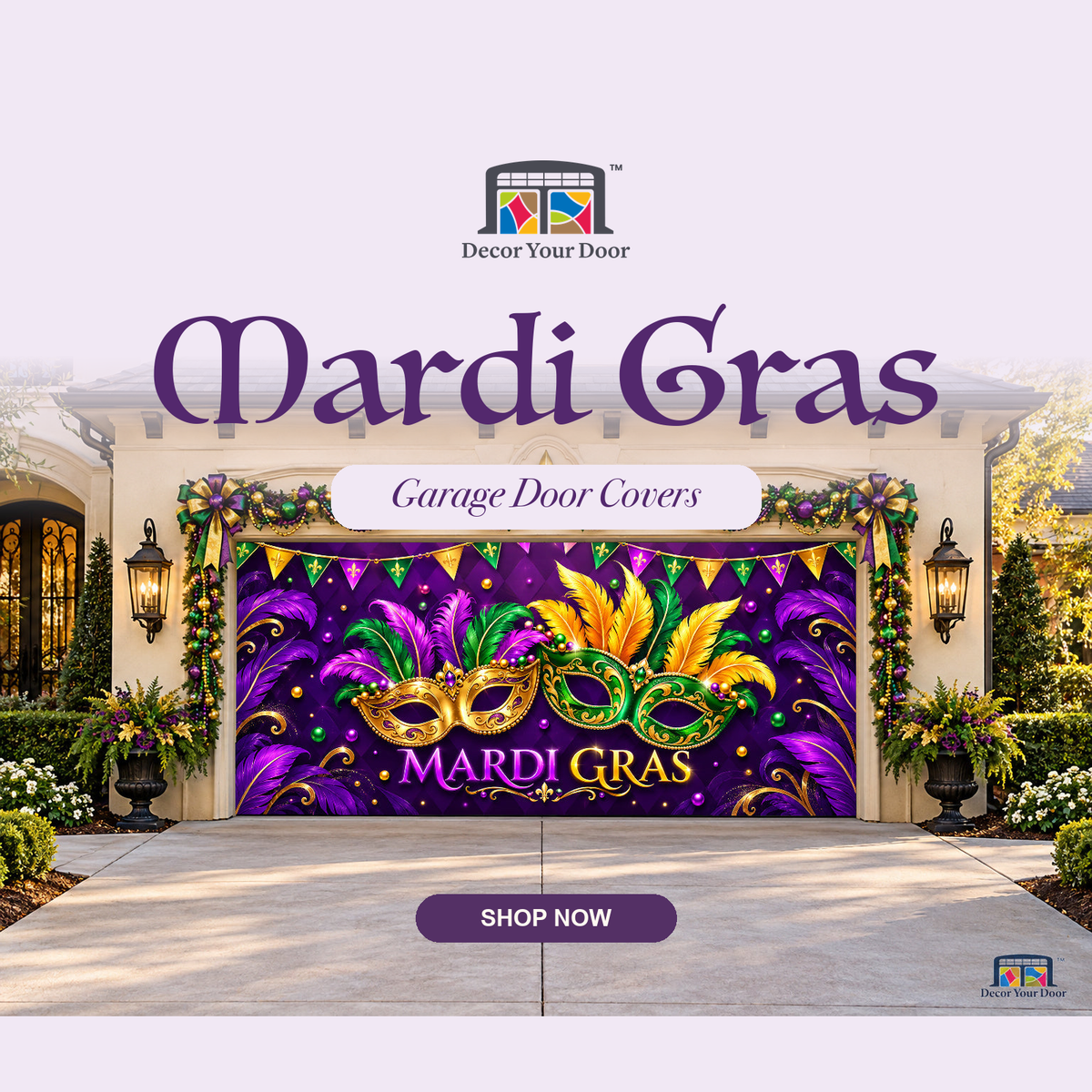 Mardi Gras Garage Door Covers