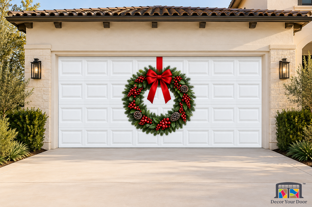 Christmas Wreath Garage Door Covers