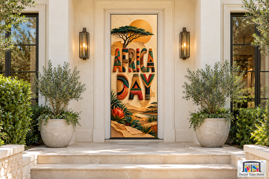 Africa Day Letter Sculpture Africa Day front door cover, front door front