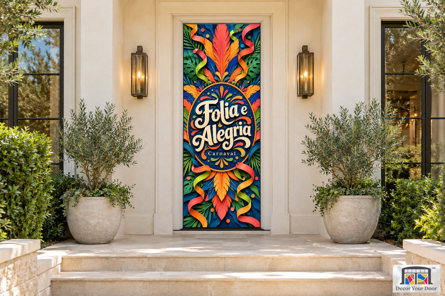Carnaval Paper Theatre Carnaval front door cover, front door front