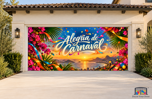 Coastal Bloco Confetti Carnaval Garage Door Cover