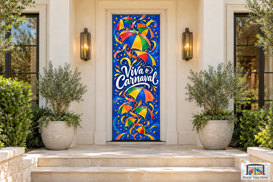 Frevo Fan Welcome Carnaval front door cover, front door front