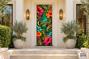 Tropical Carnival Bloom Carnaval Front Door Cover