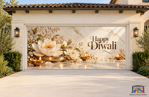 Ivory Marble Radiance Diwali Garage Door Cover