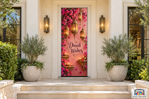 Lantern Bloom Cascade Diwali Front Door Cover