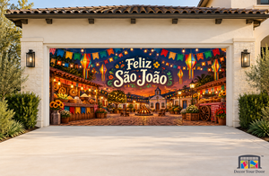 Arraial Twilight Square Festa Junina Garage Door Cover