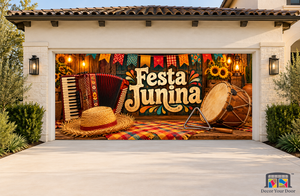 Forro Artisan Still Life Festa Junina Garage Door Cover