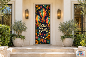 Paper Lantern Starlight Festa Junina Front Door Cover