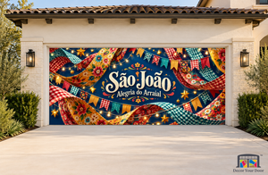 Sao Joao Ribbon Symphony Festa Junina Garage Door Cover