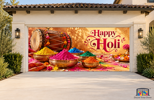 Gulal Artisan Still Life Holi Garage Door Cover