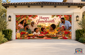 Community Garden Celebration Juneteenth Garage Door Cover