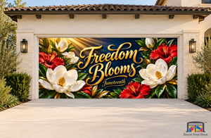 Freedom Magnolia Garden Juneteenth Garage Door Cover