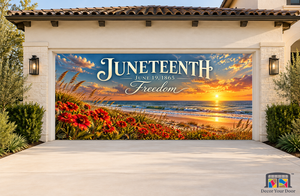 Galveston Freedom Sunrise Juneteenth Garage Door Cover