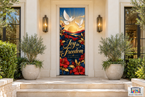Rising Sun of Freedom Juneteenth Front Door Cover