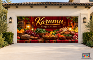 Karamu Evening Kwanzaa Garage Door Cover