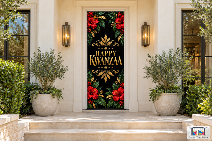 Kwanzaa Golden Wishes Kwanzaa front door cover, front door front