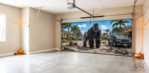 Gorilla Escape On Palm Street - Interior Garage Door Cover