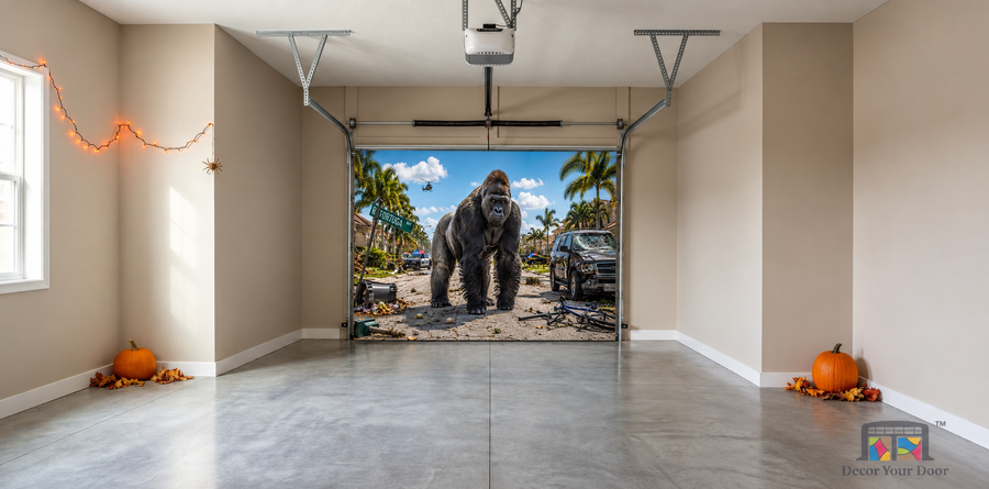 Gorilla Escape On Palm Street - Interior Garage Door Cover