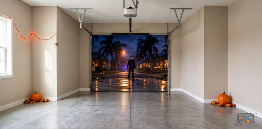 Alternate view of Michael Myers At The Driveway - Interior Garage Door Cover