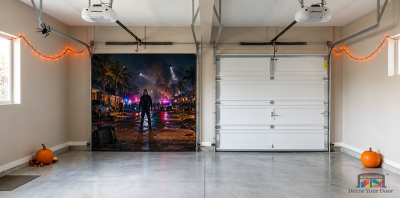 Midnight Neighborhood Lockdown - Interior Garage Door Cover