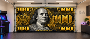 100 Dollar Bill Power — Interior Garage Door Cover