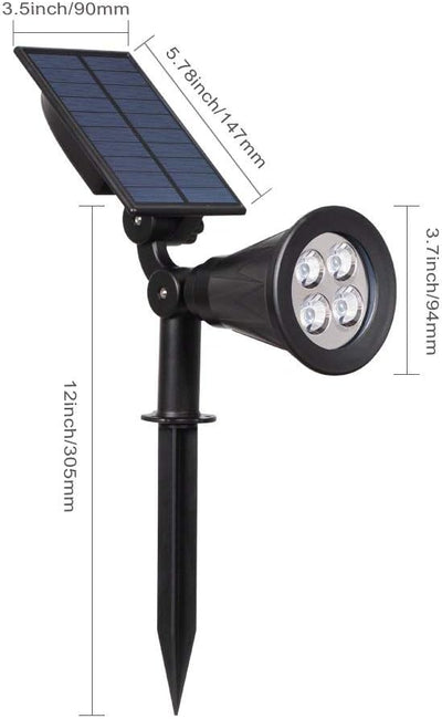 [2 Pack] LED Solar Spotlights, Waterproof Outdoor Security Landscape Lamps, Auto-on/Auto-Off by Day Angle Adjustable for Tree, Patio, Yard, Garden, Driveway, Stairs, Pool Area(Purple)