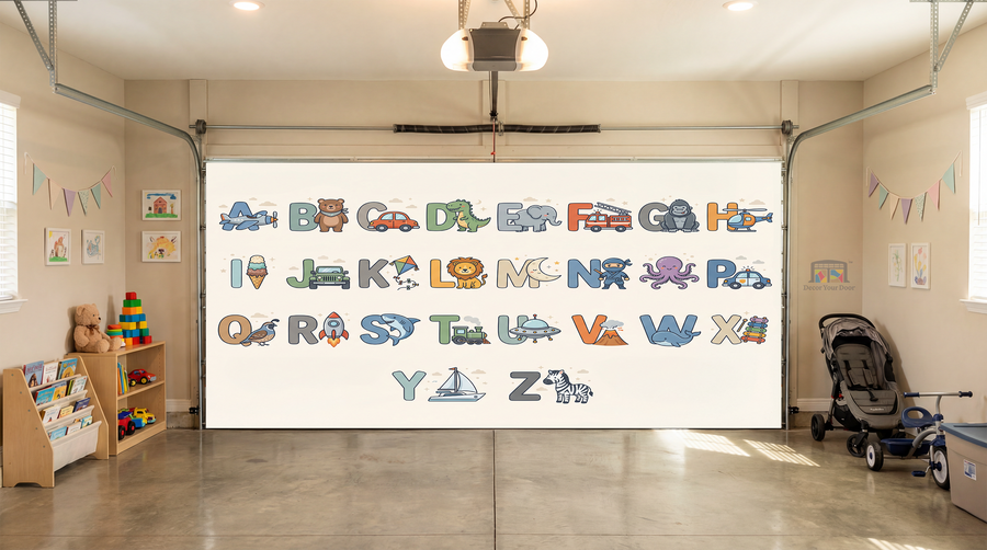 Adventure ABC Learning for Boys – Interior Garage Door Cover