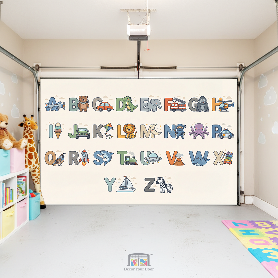 Adventure ABC Learning for Boys – Interior Garage Door Cover