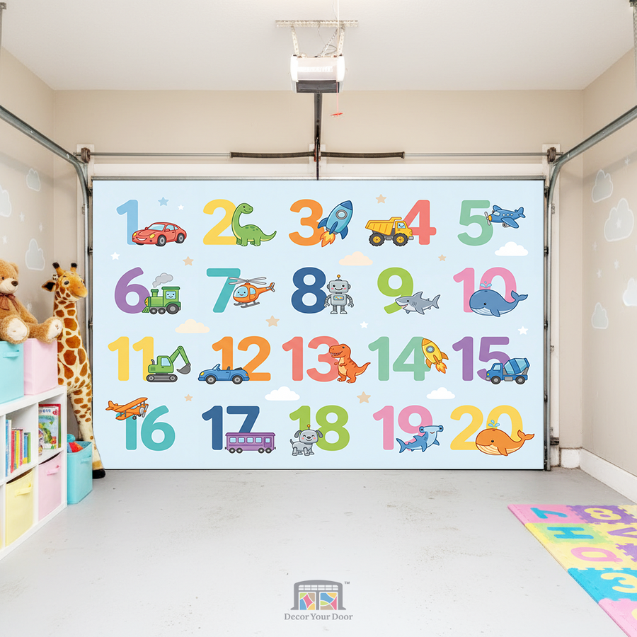 Adventure Numbers 1–20 Learning – Interior Garage Door Cover