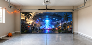 Alien Arrival in Suburbia - Interior Garage Door Cover