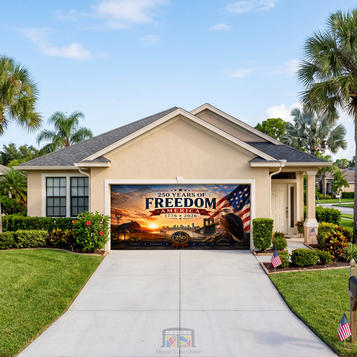 America Eternal Patriotic Garage Door Cover