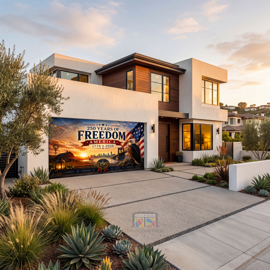 America Eternal Patriotic Garage Door Cover