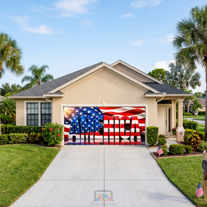 America Patriotic 3D Flag - Garage Door Cover
