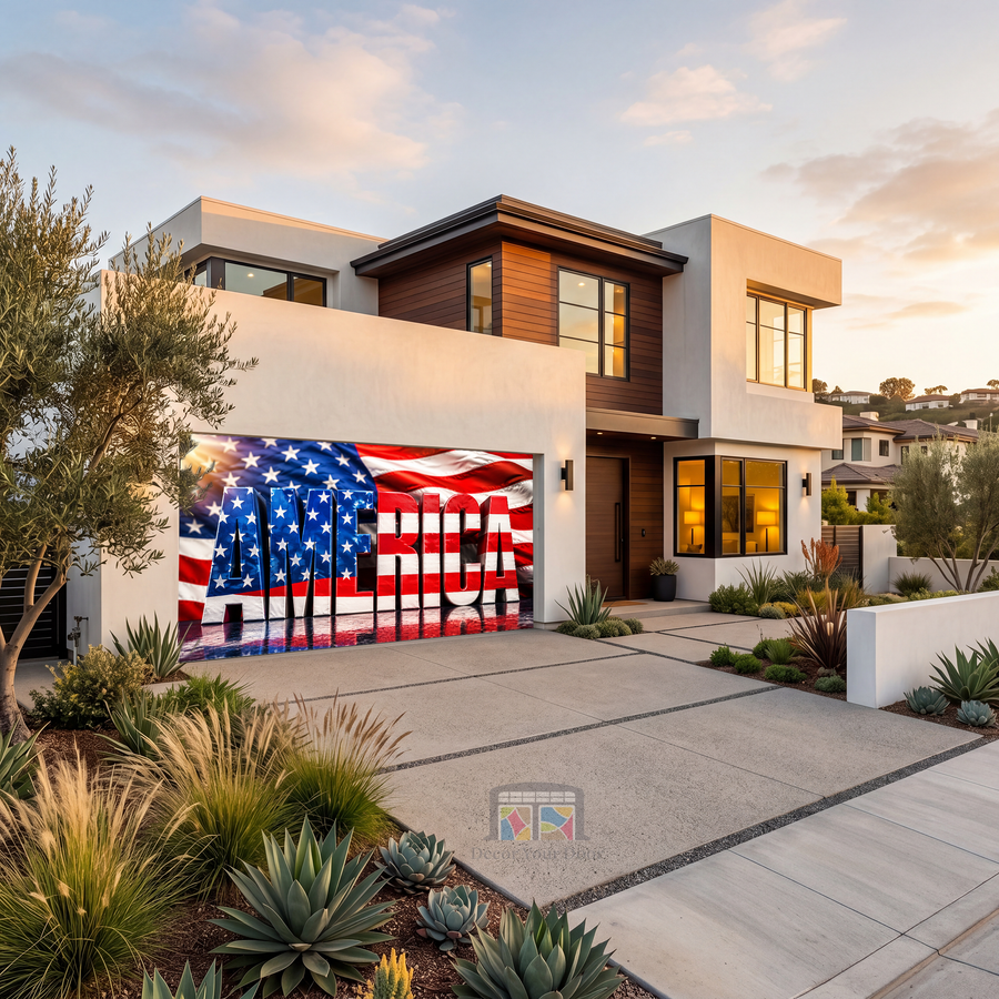 America Patriotic 3D Flag - Garage Door Cover