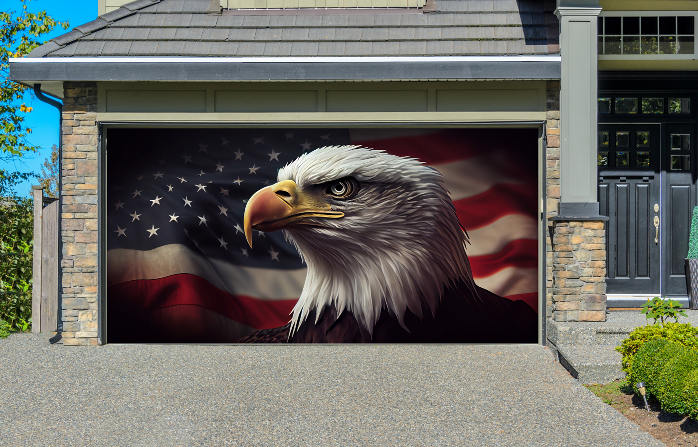 American Bald Eaglesymbol of America Garage Door Cover Banner Wrap